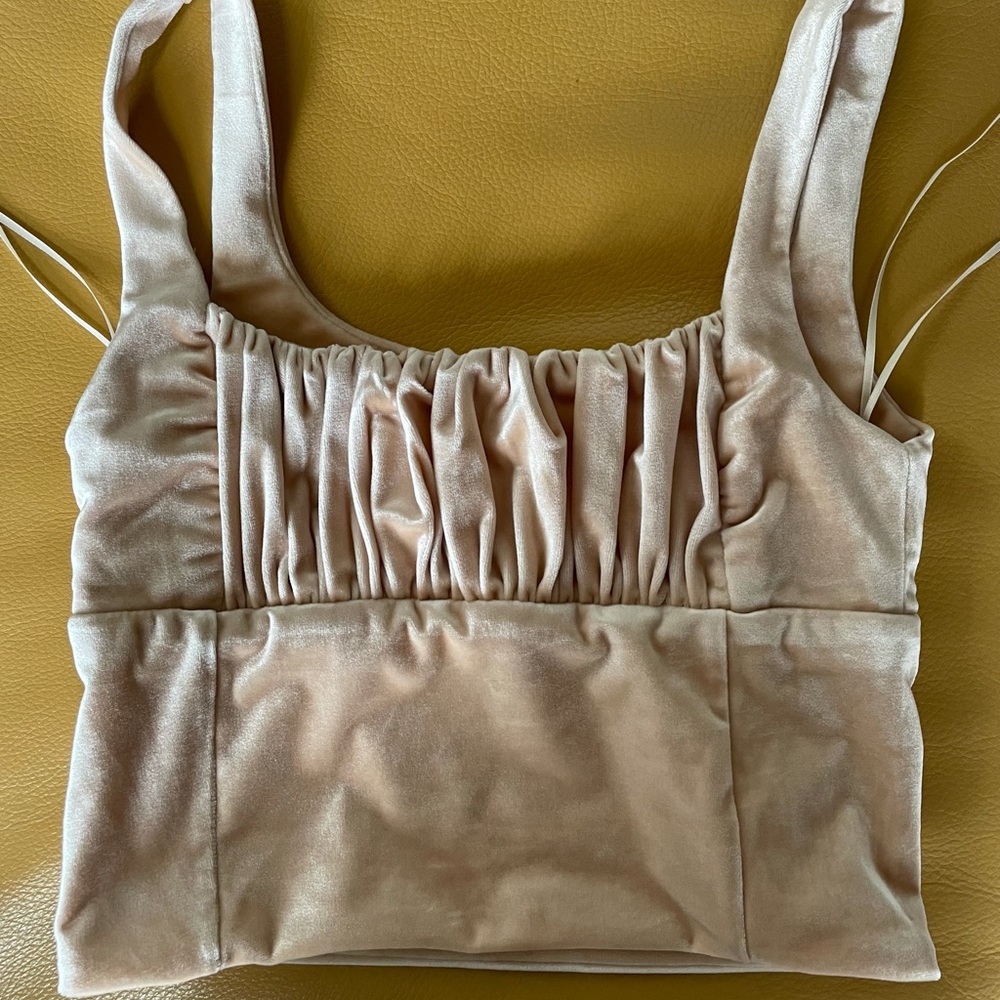 Verge Girl Ruched Bust Cami Crop Top Velvet